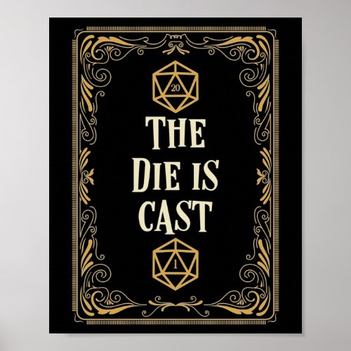 The Die is Cast D20 Dice Tabletop RPG Poster