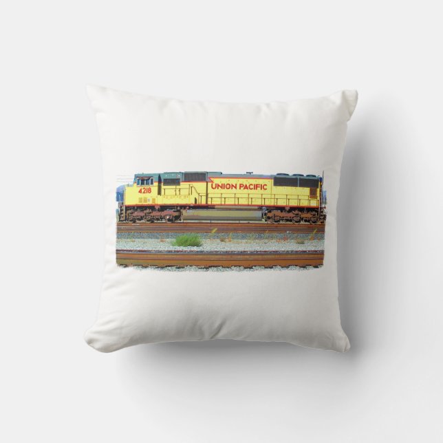 The Diesel Locomotive Throw Pillow (Front)