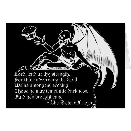 The Dieter's Prayer (white) Cards (Front Horizontal)