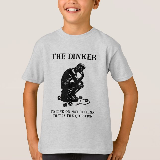 The Dinker Thinker Personalized Funny Pickleball T-Shirt (Front)