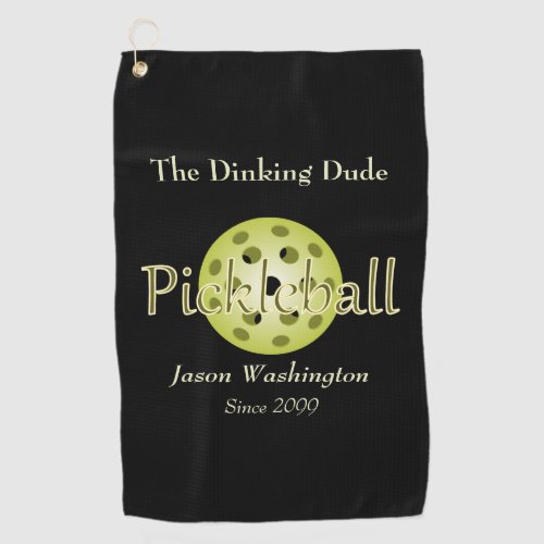 The Dinking Dude Guy Pickleball Ball Towel