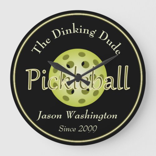 The Dinking Dude Guy Pickleball Ball Wall Clock