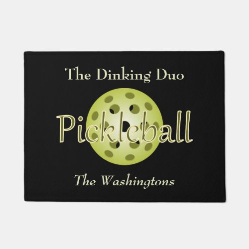 The Dinking Duo Couple Pickleball Ball Doormat