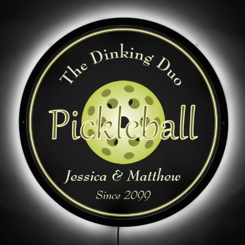The Dinking Duo Couple Pickleball Ball LED Sign