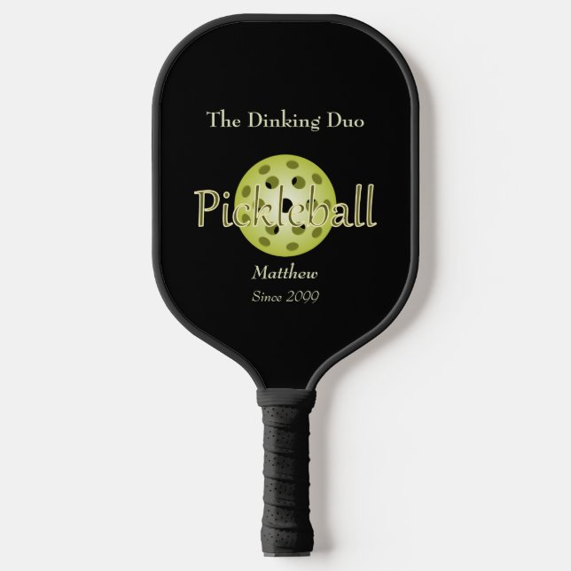 The Dinking Duo Couple Pickleball Ball Paddle (Front)