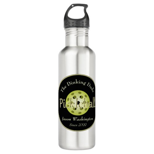 The Dinking Duo or Dude Pickleball Ball  Stainless Steel Water Bottle