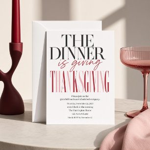 The Dinner Is Giving Thanksgiving Party Invitation