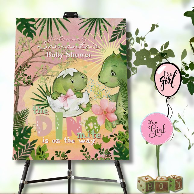 The Dino-Mite is on the Way- Baby Shower Sign (The Dino-Mite is on the Way- Baby Shower Sign)