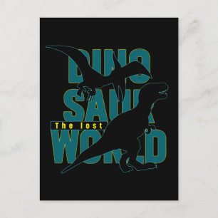 The dinosaur world holiday postcard