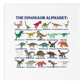 The Dinosaurs Alphabet, dinosaurs and science Acrylic Print