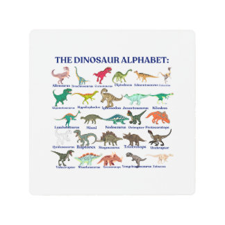 The Dinosaurs Alphabet, dinosaurs and science Metal Print