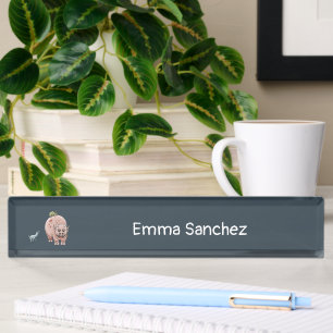 The dinosaurs are ready for school desk name plate