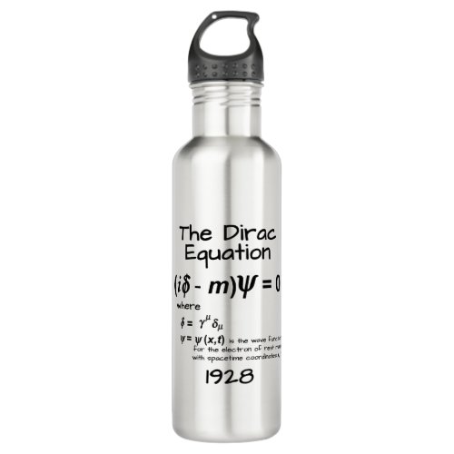 The Dirac Equation Black letters Stainless Steel Water Bottle