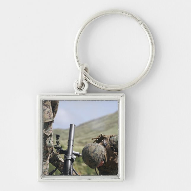 The direct-lay method of firing mortars keychain (Front)