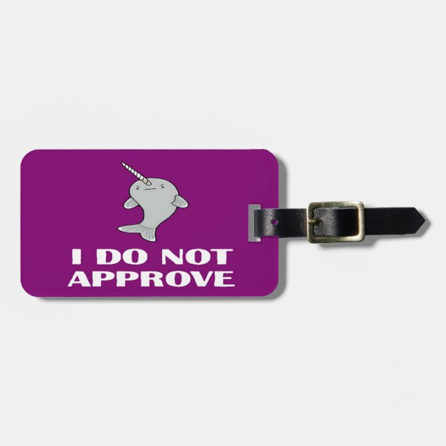 The disapproving Narwhal Luggage Tag (Front Horizontal)