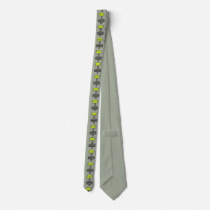 The disc golf basket with disc image pattern tie