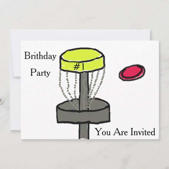 The disc golf birthday invitation (Front)