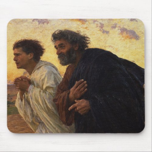 The Disciples Peter and John Running Mouse Pad
