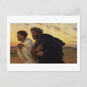 The Disciples Peter and John Running Postcard