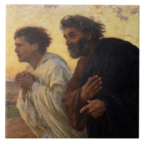 The Disciples Peter and John Running Tile