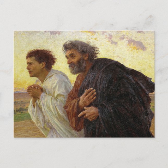 The Disciples Running to the Sepulchre by Burnand Invitation Postcard (Front)