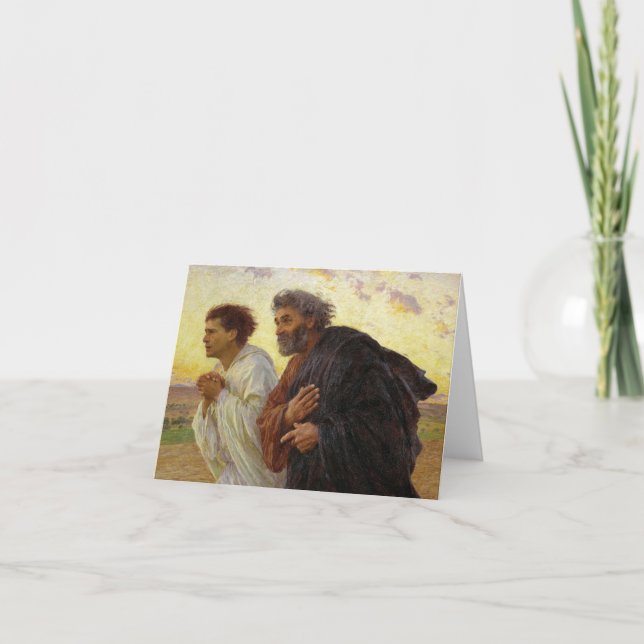 The Disciples Running to the Sepulchre by Burnand Thank You Card (Front)
