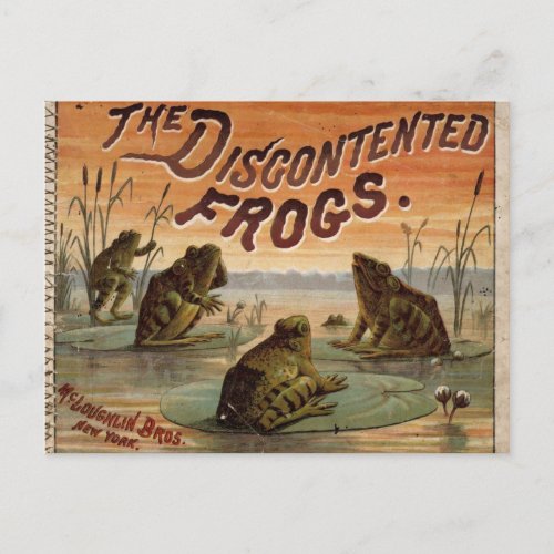 The discontented frogs 1895 postcard