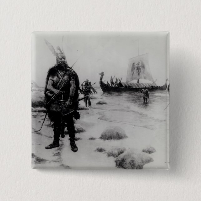The Discovery of America by Leif Eriksson Button (Front)