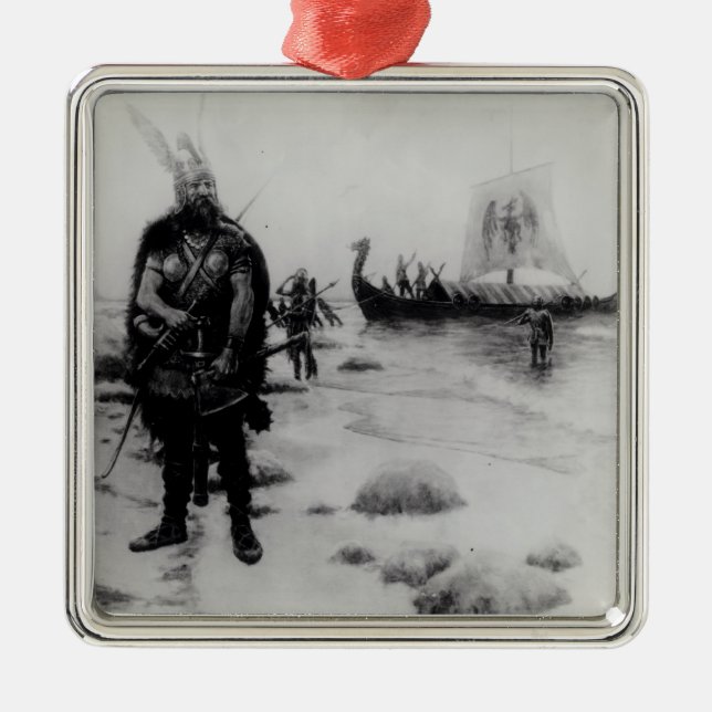 The Discovery of America by Leif Eriksson Metal Ornament (Front)