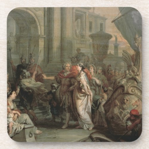 The Disembarkation of Cleopatra at Tarsus oil on Drink Coaster