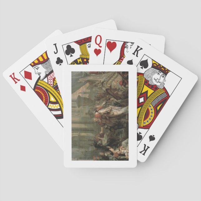 The Disembarkation of Cleopatra at Tarsus (oil on Poker Cards (Back)