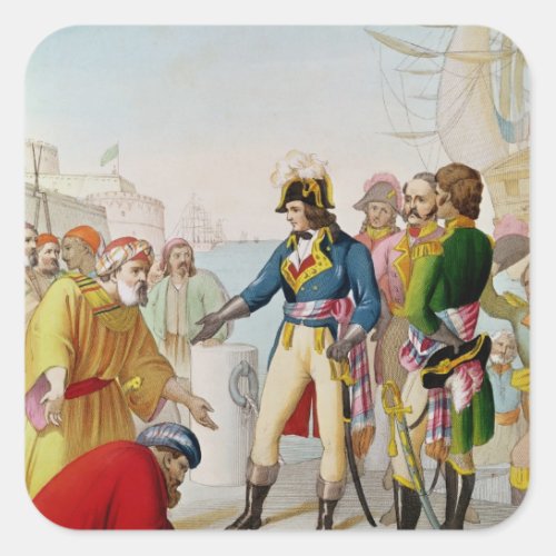 The Disembarkation of Napoleon  at Alexandria Square Sticker