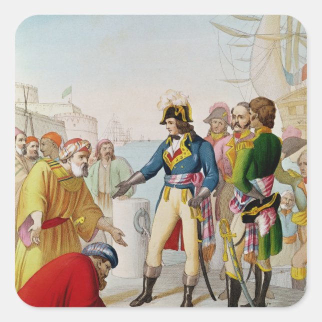 The Disembarkation of Napoleon  at Alexandria Square Sticker (Front)