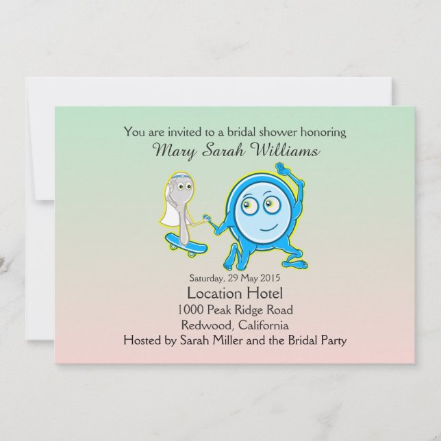 The Dish Ran Away With The Spoon Bridal Shower Invitation (Front)