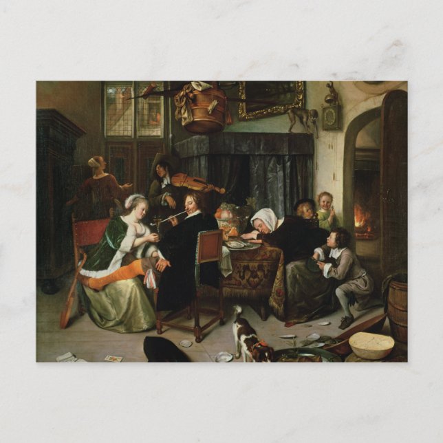 The Dissolute Household, 1668 Postcard (Front)