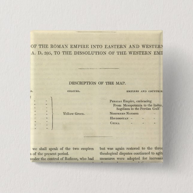 The Dissolution of the Western Empire 476 AD Pinback Button (Front)
