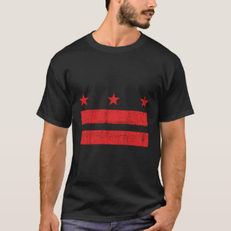 The District Of Columbia Flag Distressed - Washing T-Shirt