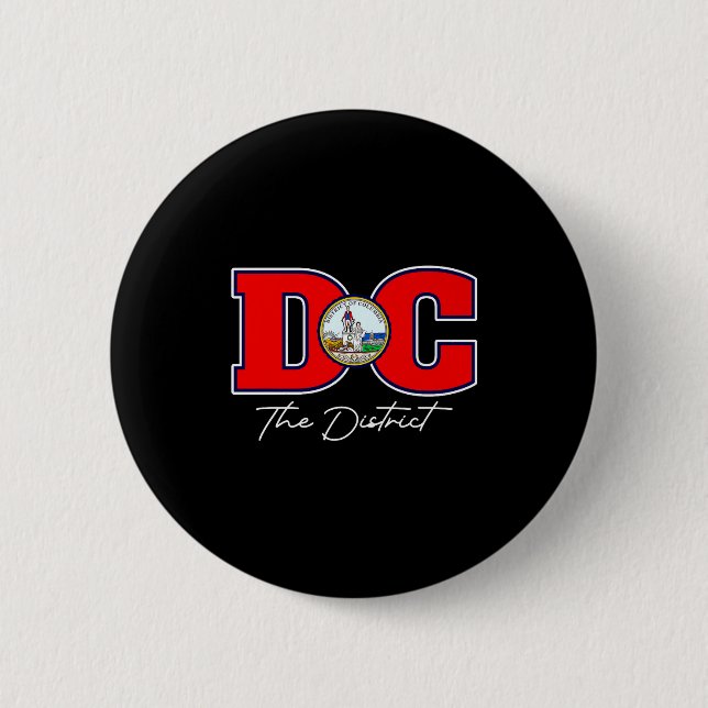 The District Of Washington Dc Vacation Souvenir Us Button (Front)