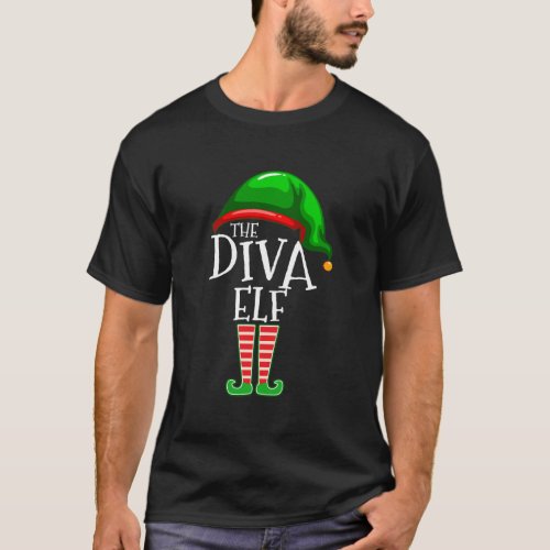 The Diva Elf Family Matching Group Christmas Gift  T_Shirt