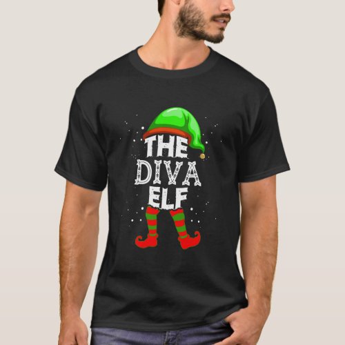 The Diva Elf Group Matching Family Christmas Holid T_Shirt