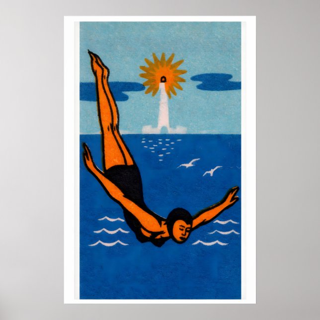 The Diver - Matchbox Print - Aesthetic Wall Art (Front)