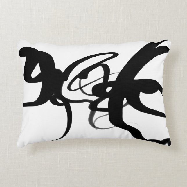 The Divers: Abstract Black & White Accent Pillow (Front)