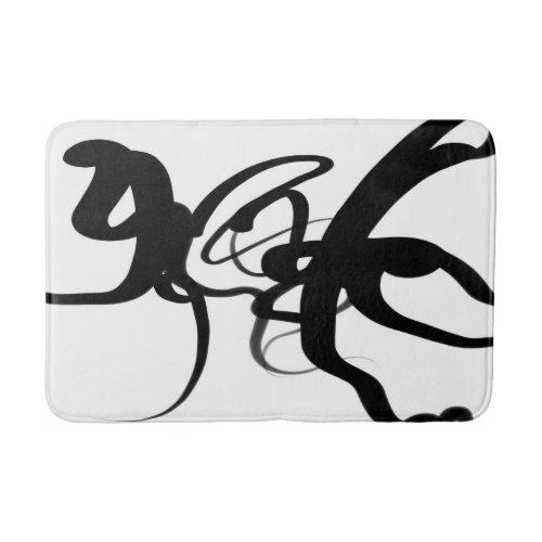 The Divers Abstract Black  White Bath Mat