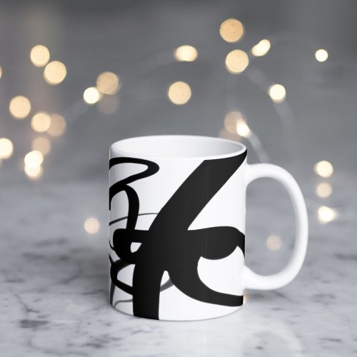 The Divers Abstract Black  White Coffee Mug