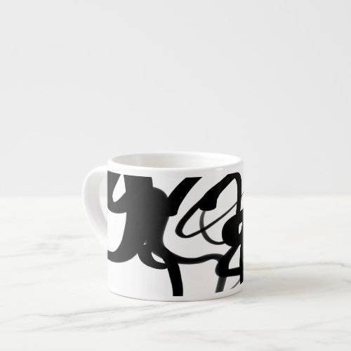 The Divers Abstract Black  White Espresso Cup