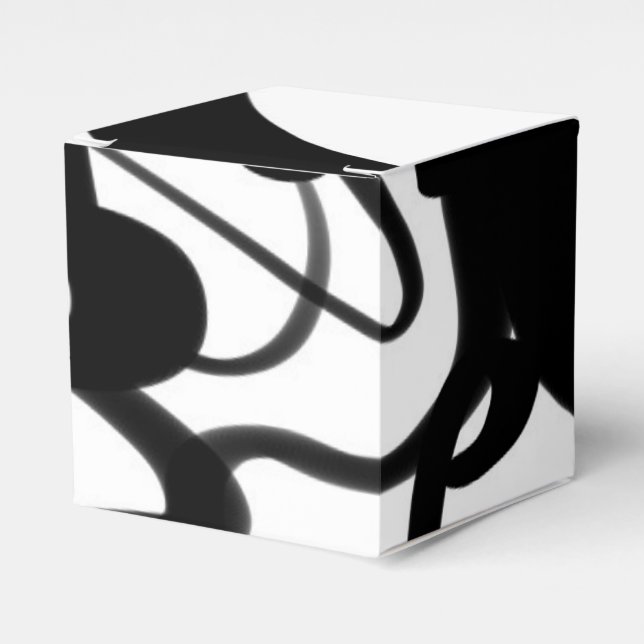 The Divers: Abstract Black & White Favor Boxes (Front Side)