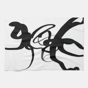 The Divers: Abstract Black & White Kitchen Towel