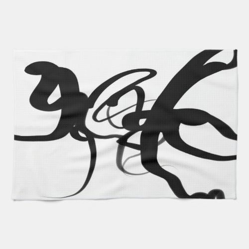 The Divers Abstract Black  White Kitchen Towel