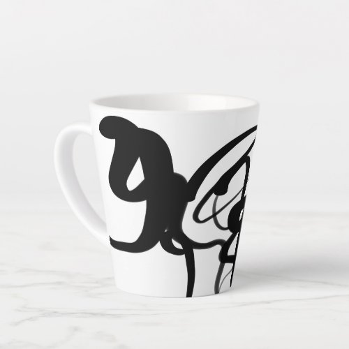 The Divers Abstract Black  White Latte Mug