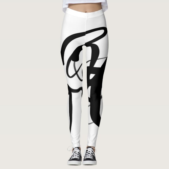 The Divers: Abstract Black & White Leggings (Front)